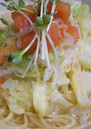 たっぷりキャベツとトマト☆スープパスタ-レシピのメイン写真