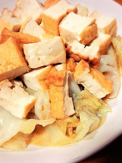 簡単!キャベツと厚揚げの蒸し焼き♡-レシピのメイン写真