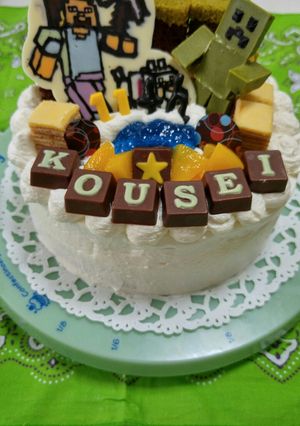 誕生日ケーキ(マインクラフト)覚書-レシピのメイン写真
