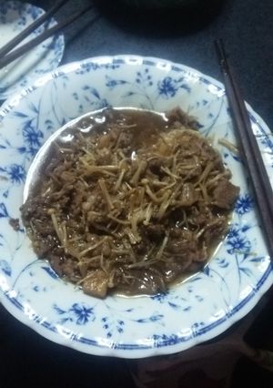 エノキと肉の炒め物-レシピのメイン写真