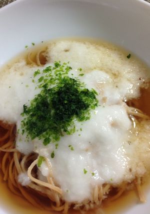 【昼食】ほんわりな食感、温とろろそば-レシピのメイン写真