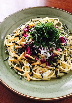 簡単ランチにお箸でどうぞ♪お茶漬けパスタ-レシピのメイン写真