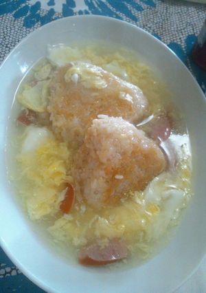ランチに焼おにぎりの中華風あんかけ♪-レシピのメイン写真