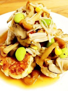 鶏つくねのきのこあんかけ-レシピのメイン写真