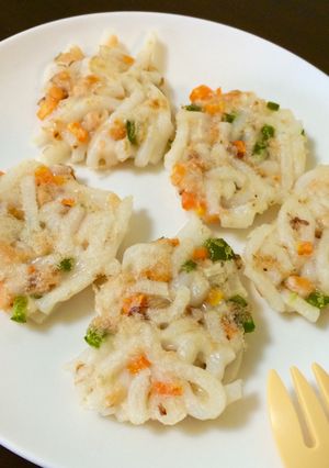 ♡離乳食♡手づかみ焼きうどん♡卵なし！-レシピのメイン写真