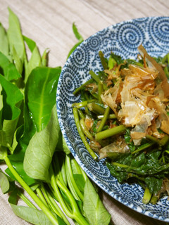 簡単♪フライパンひとつで空芯菜のおひたし-レシピのメイン写真