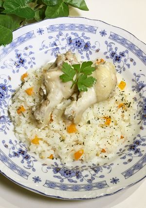 炊飯器にお任せ♪ 鶏肉のミルクピラフ-レシピのメイン写真