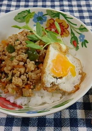残り野菜と丸鶏がらスープ☆子どもガパオ丼-レシピのメイン写真