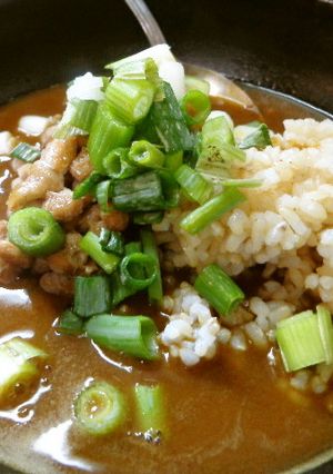 最貧の具なしカレーに納豆と葱-レシピのメイン写真