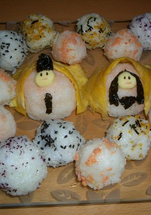 雛祭り　おにぎりｄｅ お雛様　-レシピのメイン写真