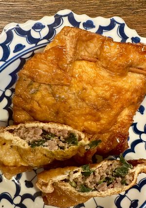 【お弁当用】餃子のタネでつくる油揚げの肉詰め-レシピのメイン写真