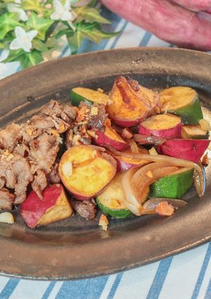 かんしょと牛肉のバルサミコ炒め-レシピのメイン写真