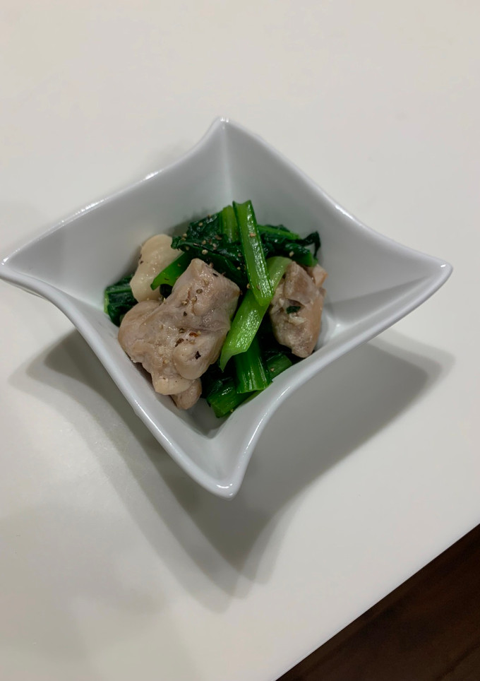 小松菜と鶏肉の塩炒め-レシピのメイン写真