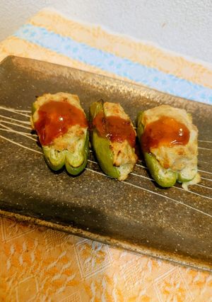 オーブンで♡ピーマンの肉詰め-レシピのメイン写真