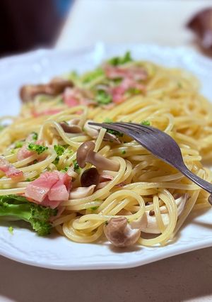 簡単！刻みブロッコリとベーコンのパスタ♪-レシピのメイン写真