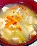 【減塩レシピ】くずし豆腐のピリ辛スープ
