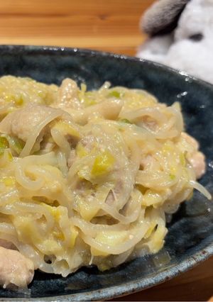 お肉としらたきのネギ味噌バター炒め🍖-レシピのメイン写真