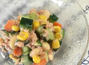 オイル控えめ ツナと大豆のオーロラサラダ-レシピのメイン写真