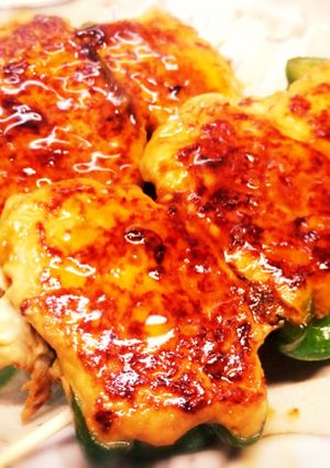 絶品！ピーマンの肉詰め風つくね焼き鳥-レシピのメイン写真