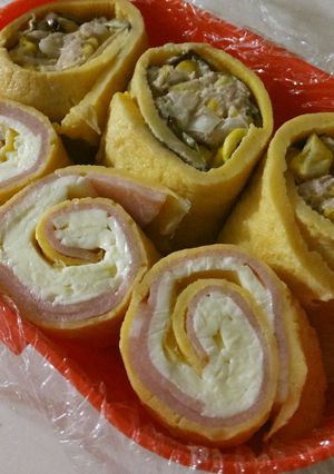 薄焼き卵でお好みロールサンド風-レシピのメイン写真
