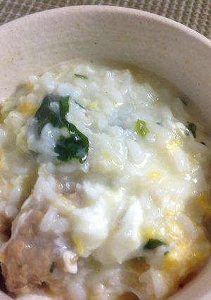 【昼食】かさ増し、お団子入りミルク雑炊-レシピのメイン写真