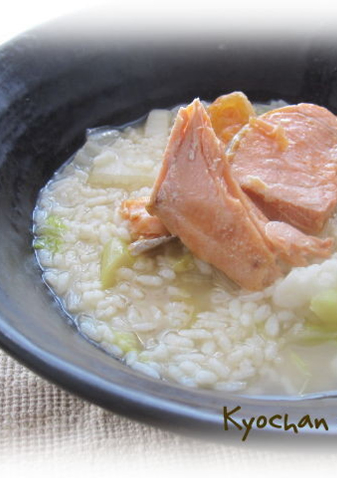 残りご飯で白菜と鮭の簡単雑炊-レシピのメイン写真