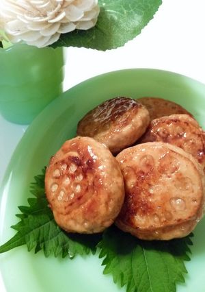 鶏の蓮根つくね風の和風ハンバーグ-レシピのメイン写真