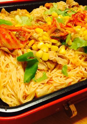 ボリューム満点そうめん豚キムチ-レシピのメイン写真