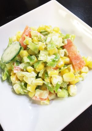 簡単！冷蔵庫にある野菜で彩りサラダ-レシピのメイン写真