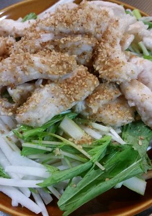 ゆで鶏を使ったわさび醤油サラダ～むね肉～-レシピのメイン写真
