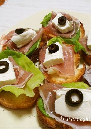 生ハムとクリームチーズのオープンサンド-レシピのメイン写真