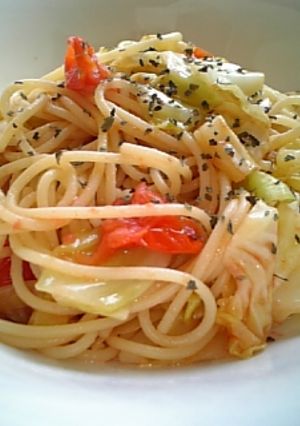 春キャベツとトマトのパスタ-レシピのメイン写真