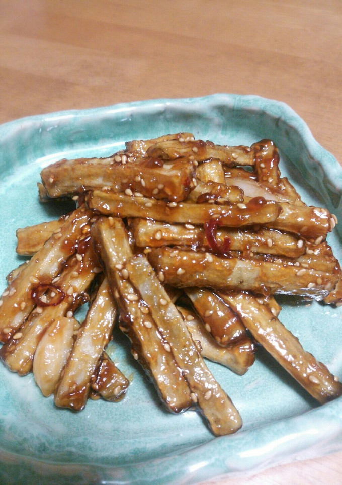太めが旨い！唐揚げごぼうの甘辛炒め♡-レシピのメイン写真