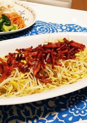 もやしサラダ～ｶﾘｶﾘﾍﾞｰｺﾝ-レシピのメイン写真