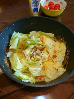 キャベツとチーズベーコンのフライパン焼き-レシピのメイン写真