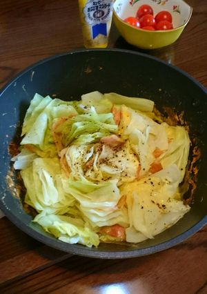 キャベツとチーズベーコンのフライパン焼き-レシピのメイン写真