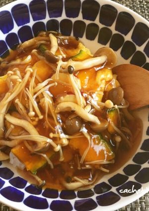 ほっこりカボチャの玉子丼☆きのこあんかけ-レシピのメイン写真