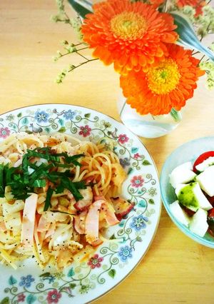 タコとレンコンのトマトパスタ♡-レシピのメイン写真