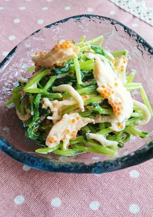 豆苗とササミのとびっこ和え-レシピのメイン写真