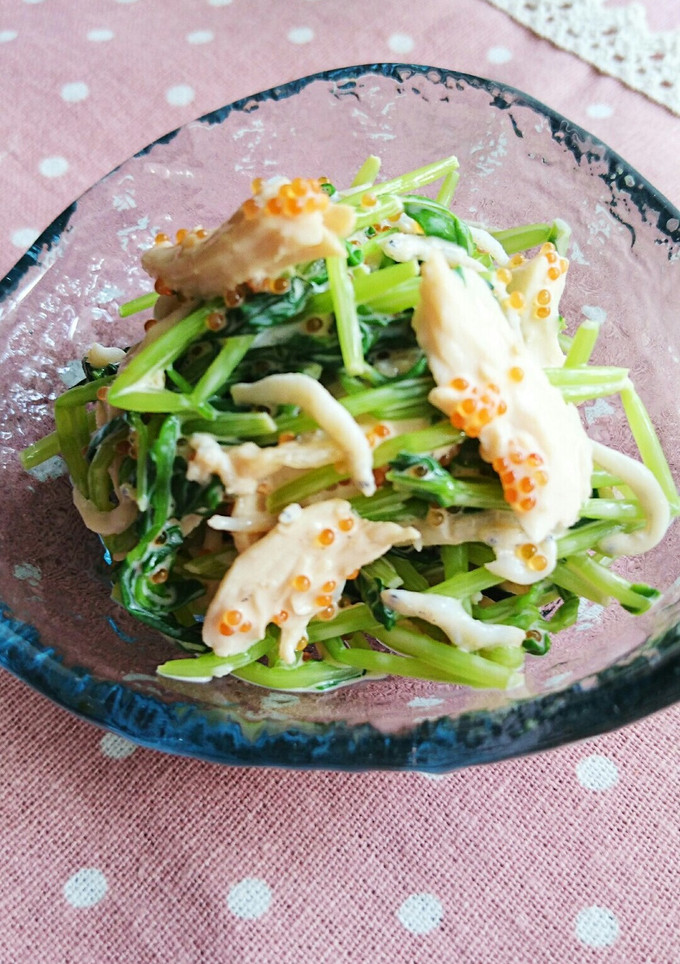 豆苗とササミのとびっこ和え-レシピのメイン写真