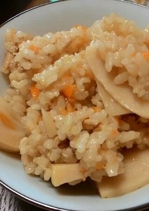 ツナと筍の玄米炊き込みご飯-レシピのメイン写真