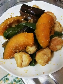 鶏団子と夏野菜の甘辛炒め-レシピのメイン写真