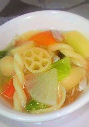 ワンポットパスタ ◇味噌スープサラダ-レシピのメイン写真
