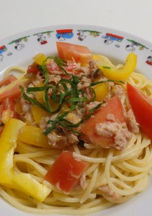 冷製スパゲティー簡単バジル風味-レシピのメイン写真