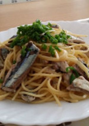 秋刀魚ときのこのワンポットパスタ-レシピのメイン写真