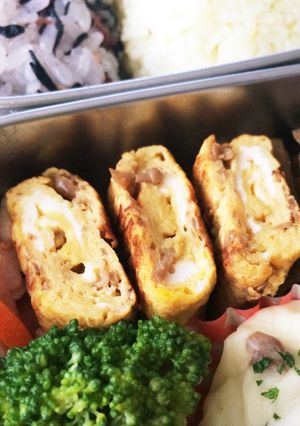 お弁当に☆卵1こで作る！なめたけの卵焼き-レシピのメイン写真