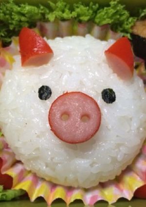 キャラ弁 ブタちゃんのおにぎり-レシピのメイン写真