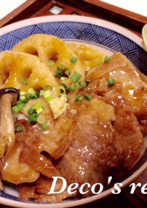レンコンと豚肉の生姜焼き丼-レシピのメイン写真