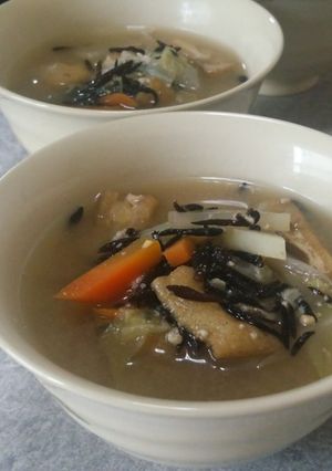 根菜とひじき重ね煮のお味噌汁-レシピのメイン写真