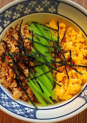鶏そぼろの三色丼♪-レシピのメイン写真